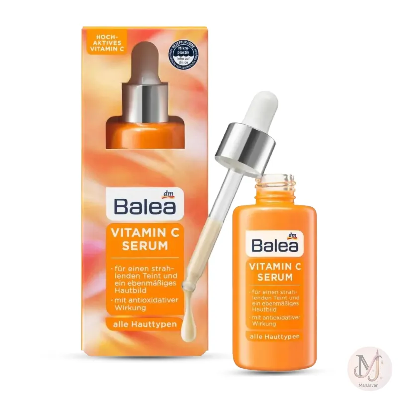 سرم ویتامین C باله‌آ (Balea) - روشن کننده، آنتی‌اکسیدان و ضد لک (مناسب انواع پوست)